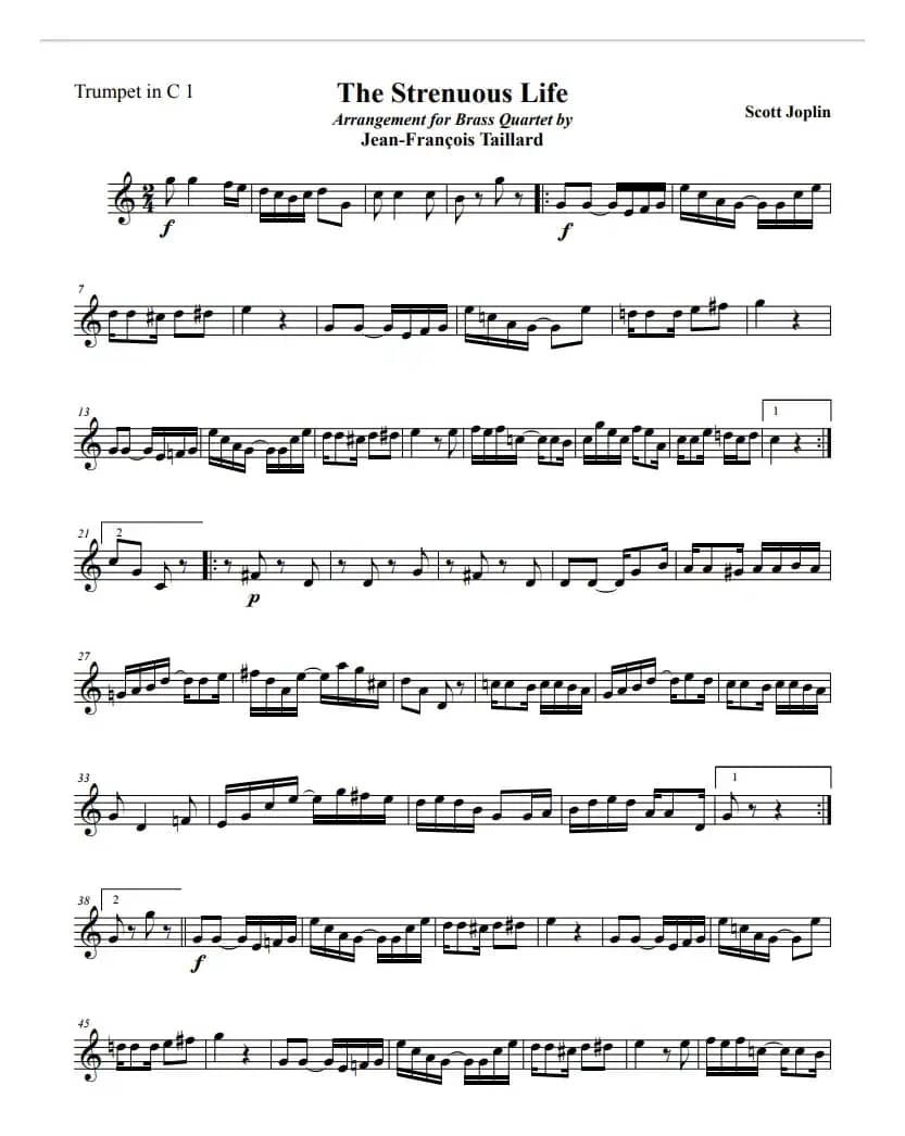 乔普林-艰苦的生活（铜管四重奏）