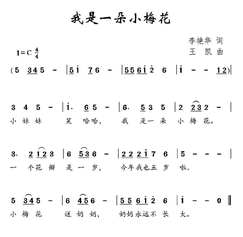 我是一朵小梅花
