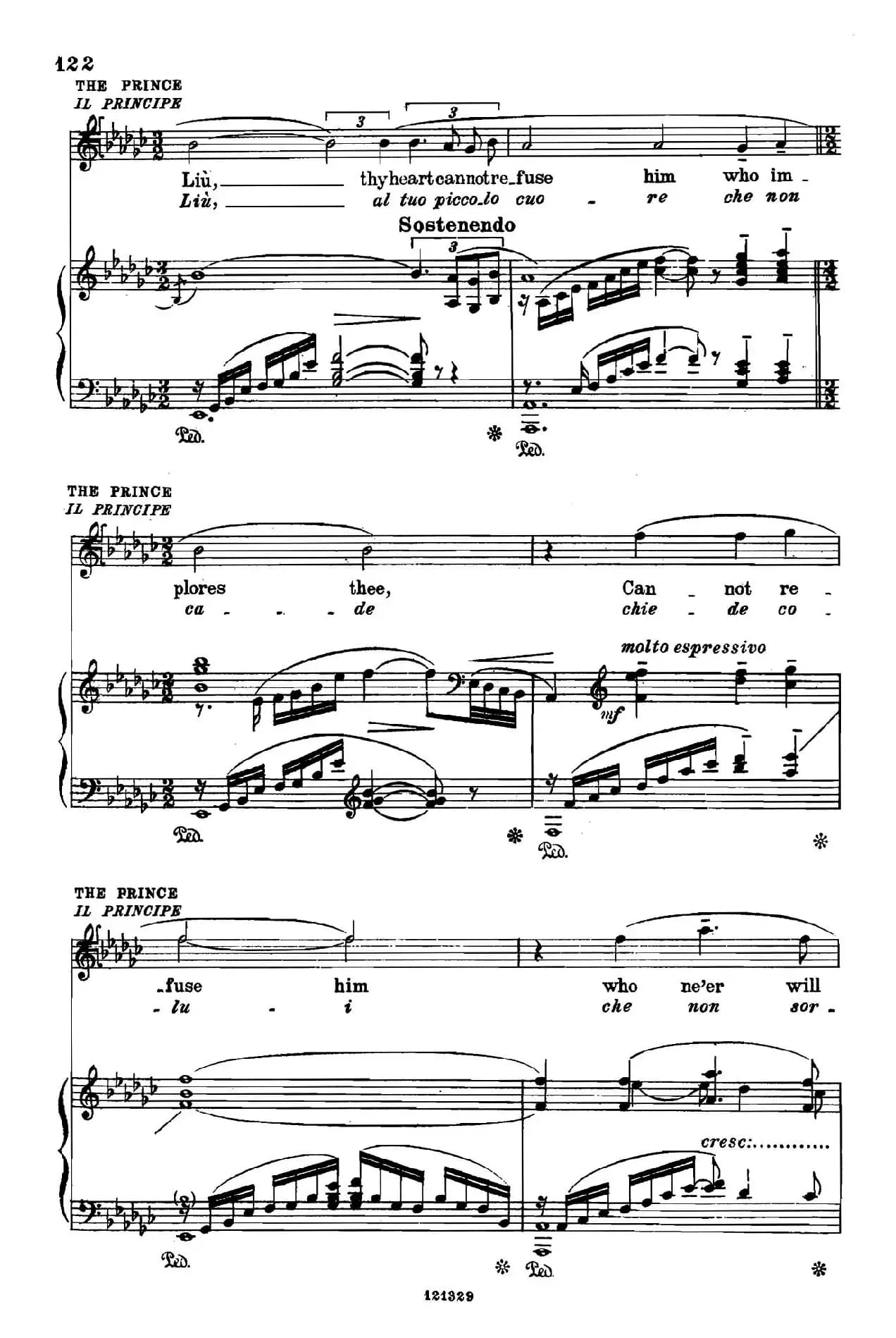 《图兰朵公主》三幕五场歌剧（英意双语）全谱（钢琴伴奏谱 P123——151）