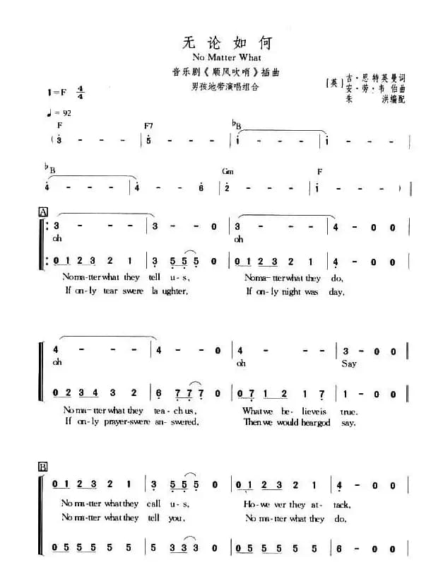 NO Matter What（无论如何 [英]）