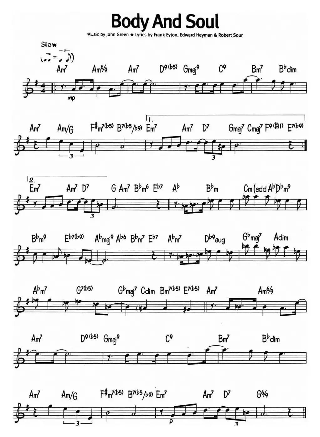 蓝调音乐：Body And Soul