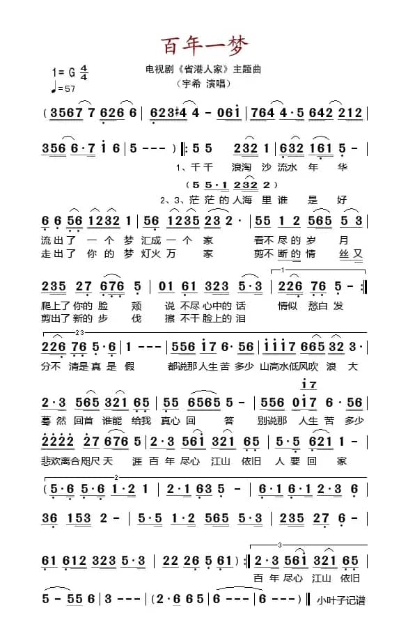 百年一梦（电视剧《省港人家》主题曲）