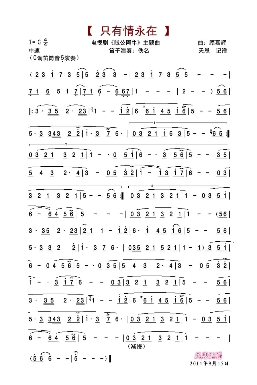 只有情永在（笛子版）