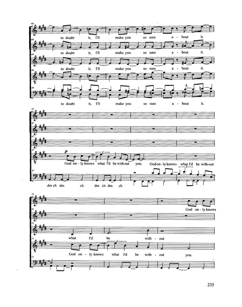 GOD ONLY KNOWS（合唱 正谱）