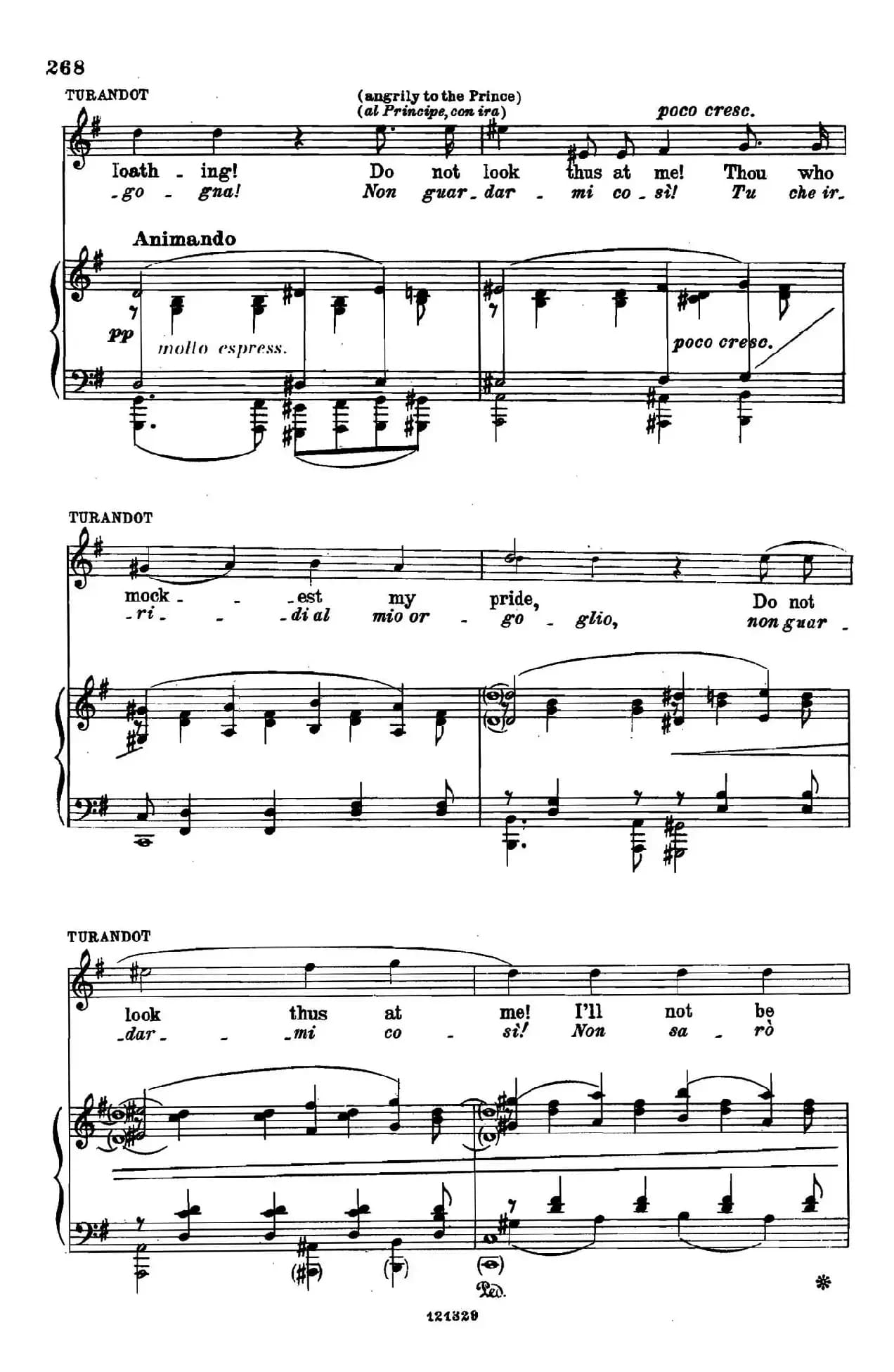 《图兰朵公主》三幕五场歌剧（英意双语）全谱（钢琴伴奏谱 P264——282）