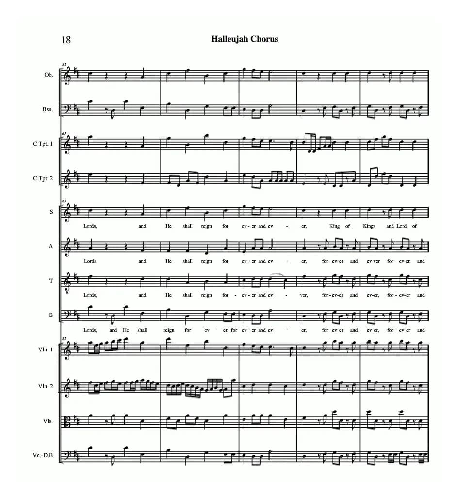 哈利路亚总谱11-19（Halleujah Chorus）