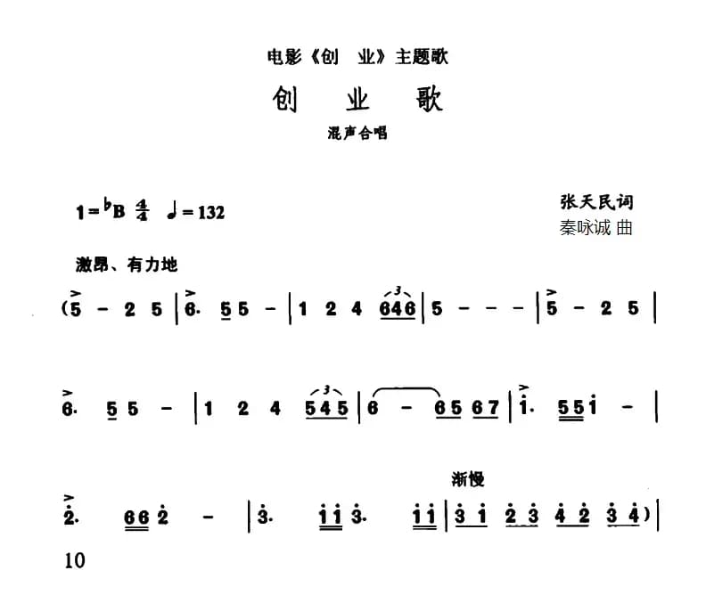 创业歌（电影《创业》主题歌）