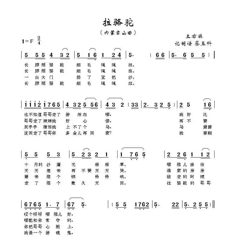 拉骆驼（内蒙古山曲）