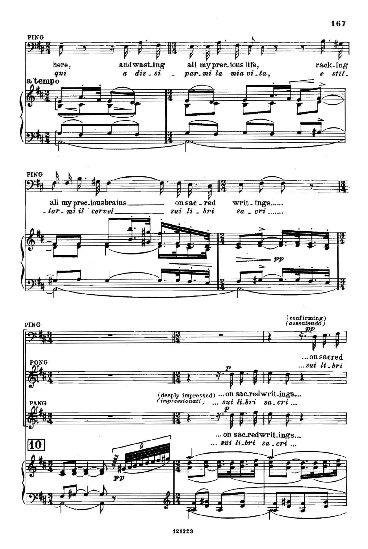 《图兰朵公主》三幕五场歌剧（英意双语）全谱（钢琴伴奏谱 P167——194）