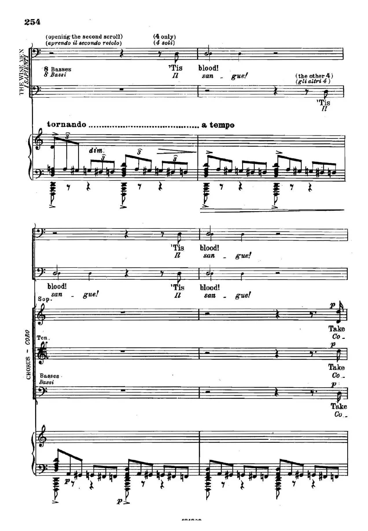 《图兰朵公主》三幕五场歌剧（英意双语）全谱（钢琴伴奏谱 P251——263）