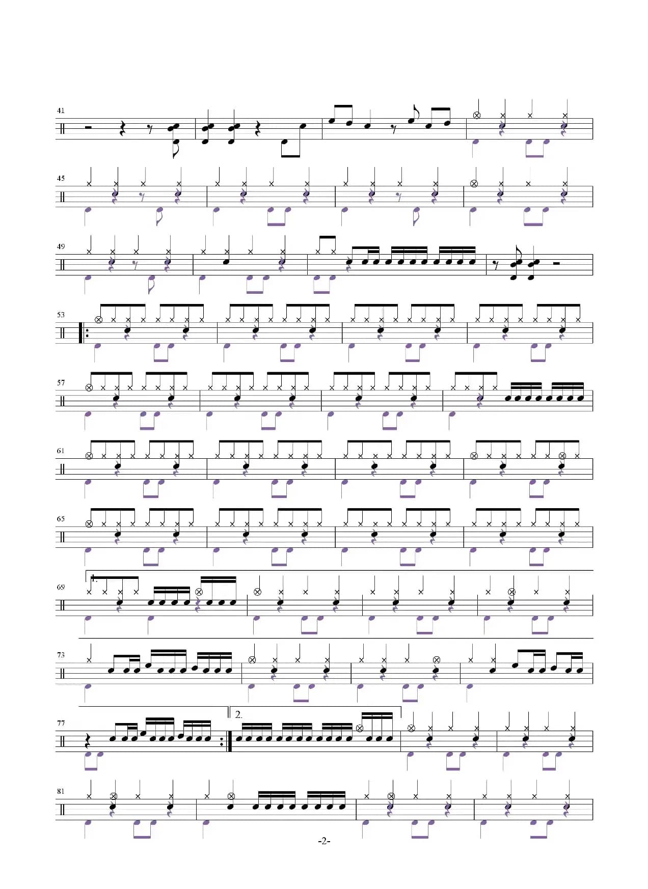 王妃 （架子鼓谱）