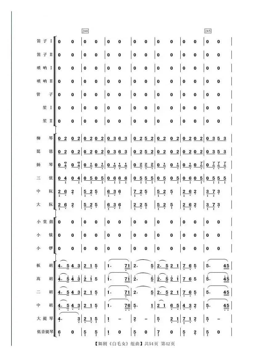 舞剧《白毛女》组曲（民族管弦乐合奏）