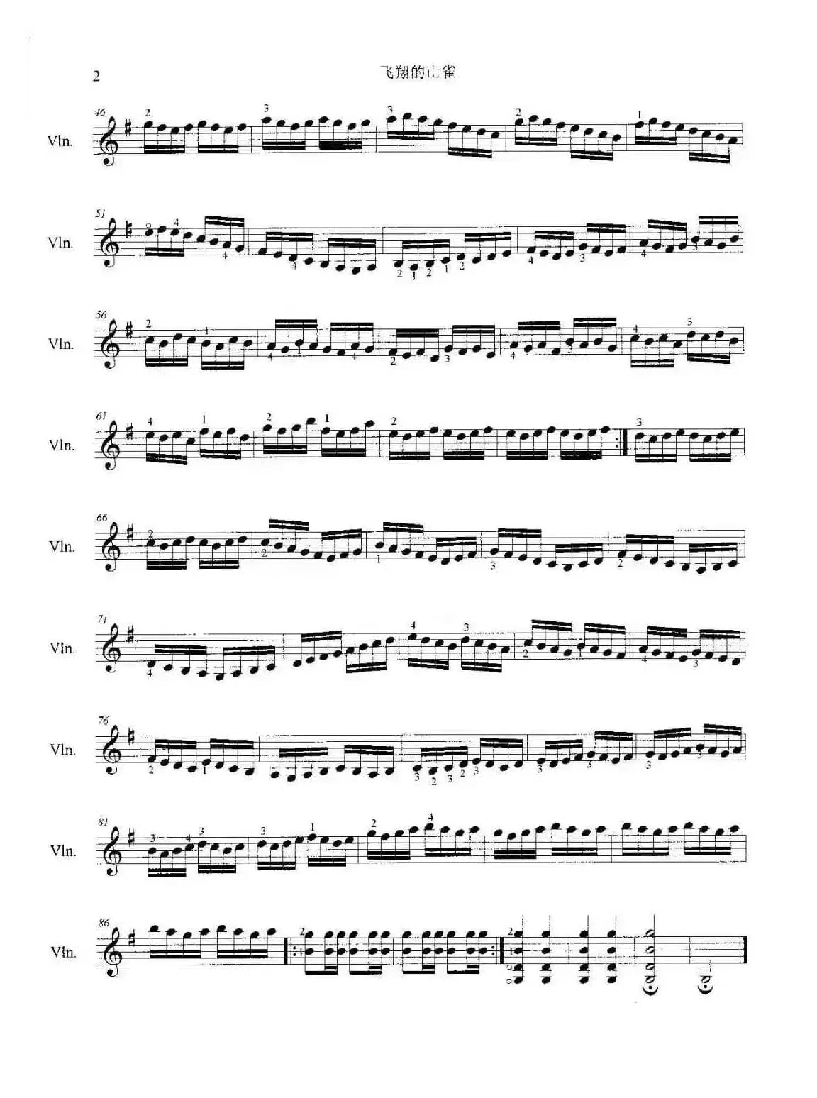飞翔的山雀（小提琴短快弓练习曲）