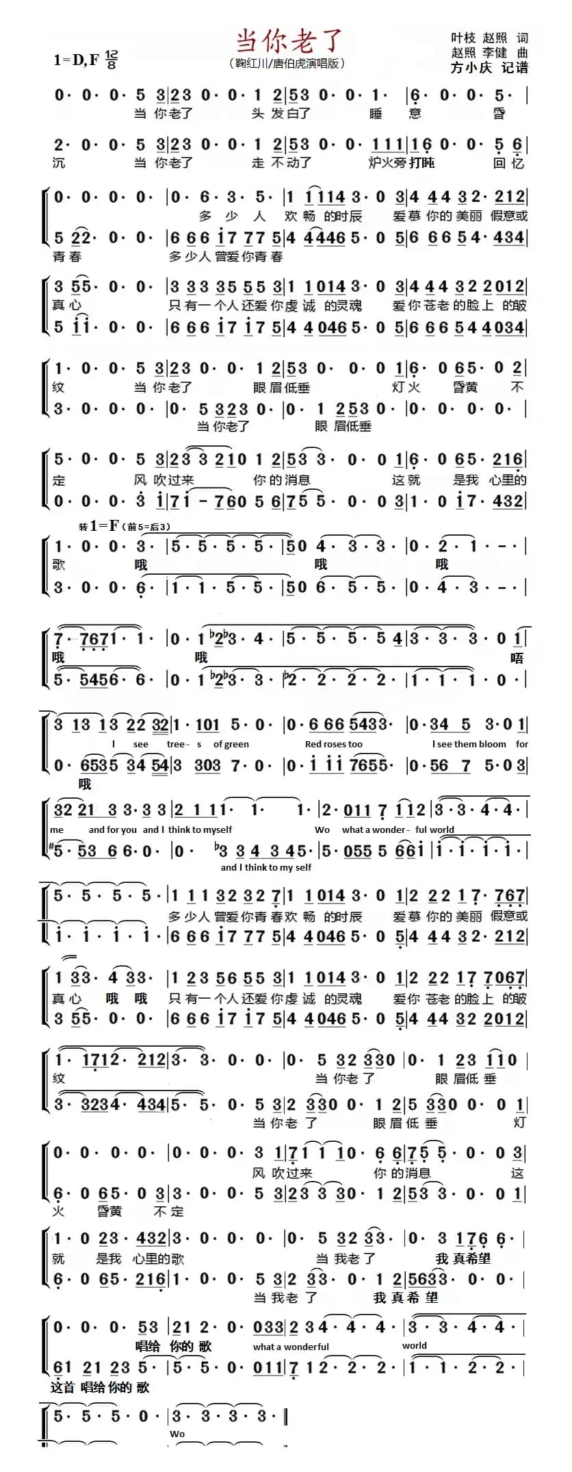 当你老了（男女声二重唱）