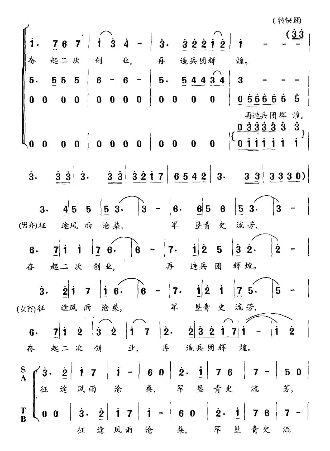 再造兵团辉煌（组歌之十）