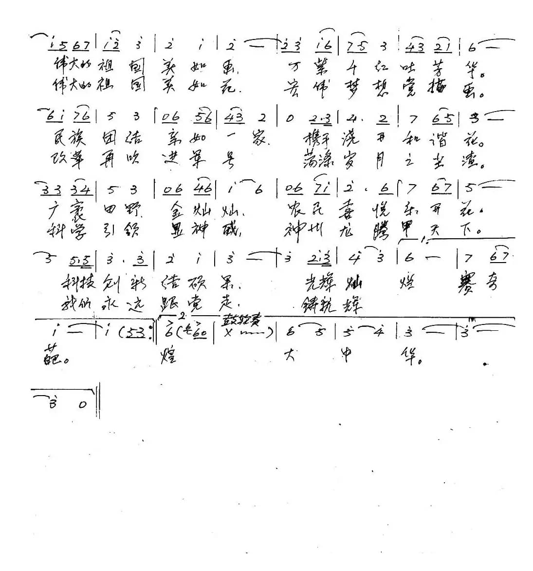 祖国颂(梁敬岩词 李红俊曲)