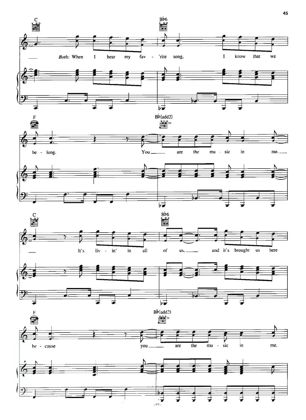 [美]You Are the Music in Me (Sharpay Version)（正谱）