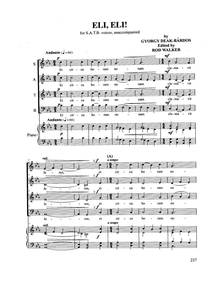 ELI，ELI！（合唱 正谱）