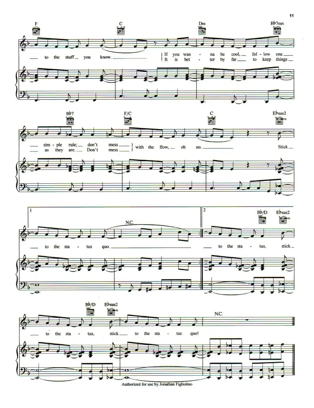 [美]Stick To The Status Quo（安于现状）（正谱）