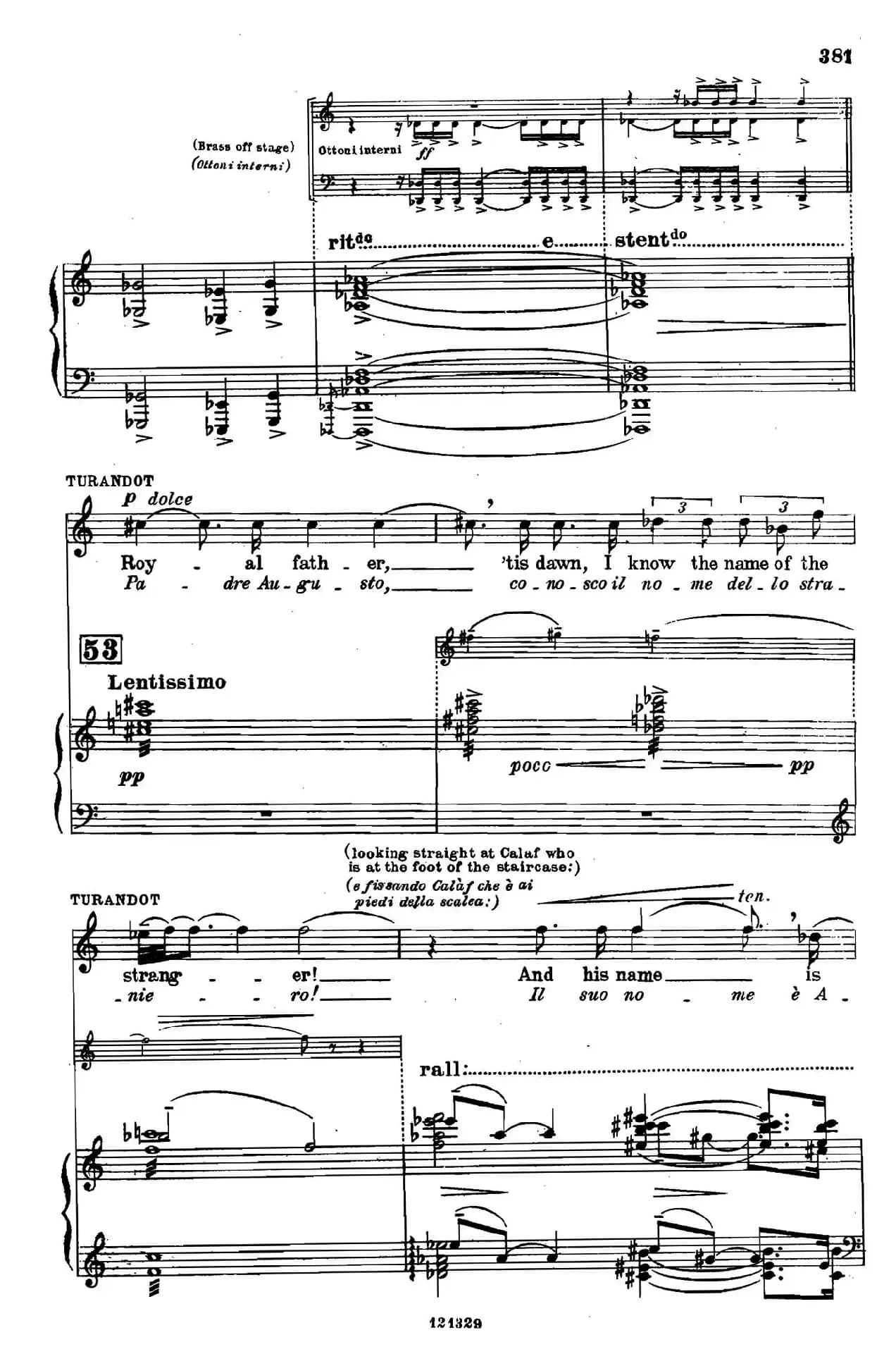 《图兰朵公主》三幕五场歌剧（英意双语）全谱（钢琴伴奏谱 P374——397）