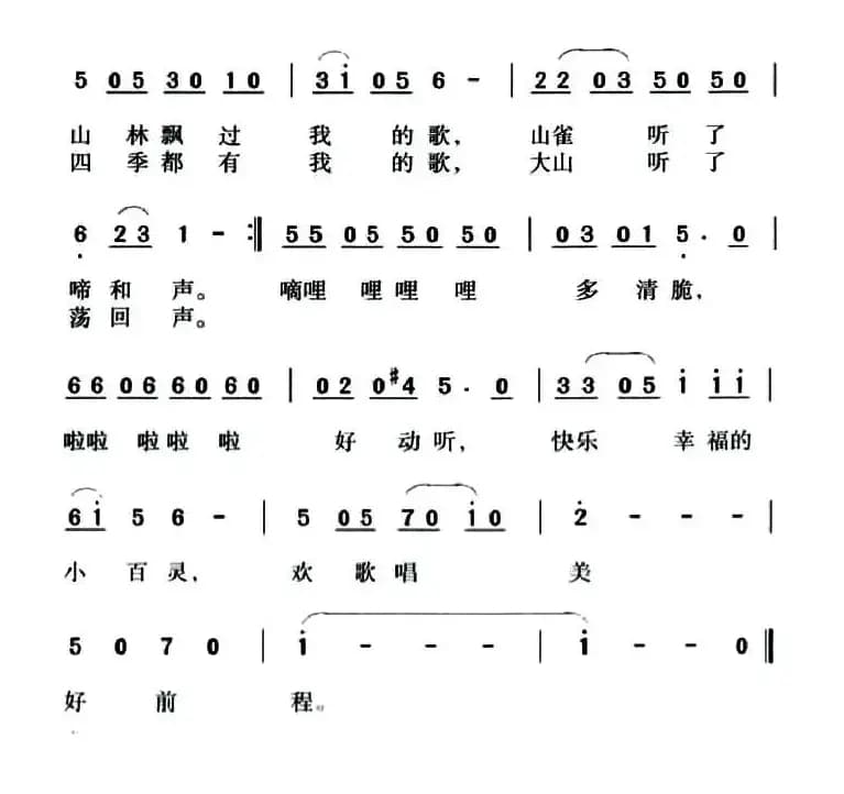 我是山村小百灵（刘志毅词 由文举曲）