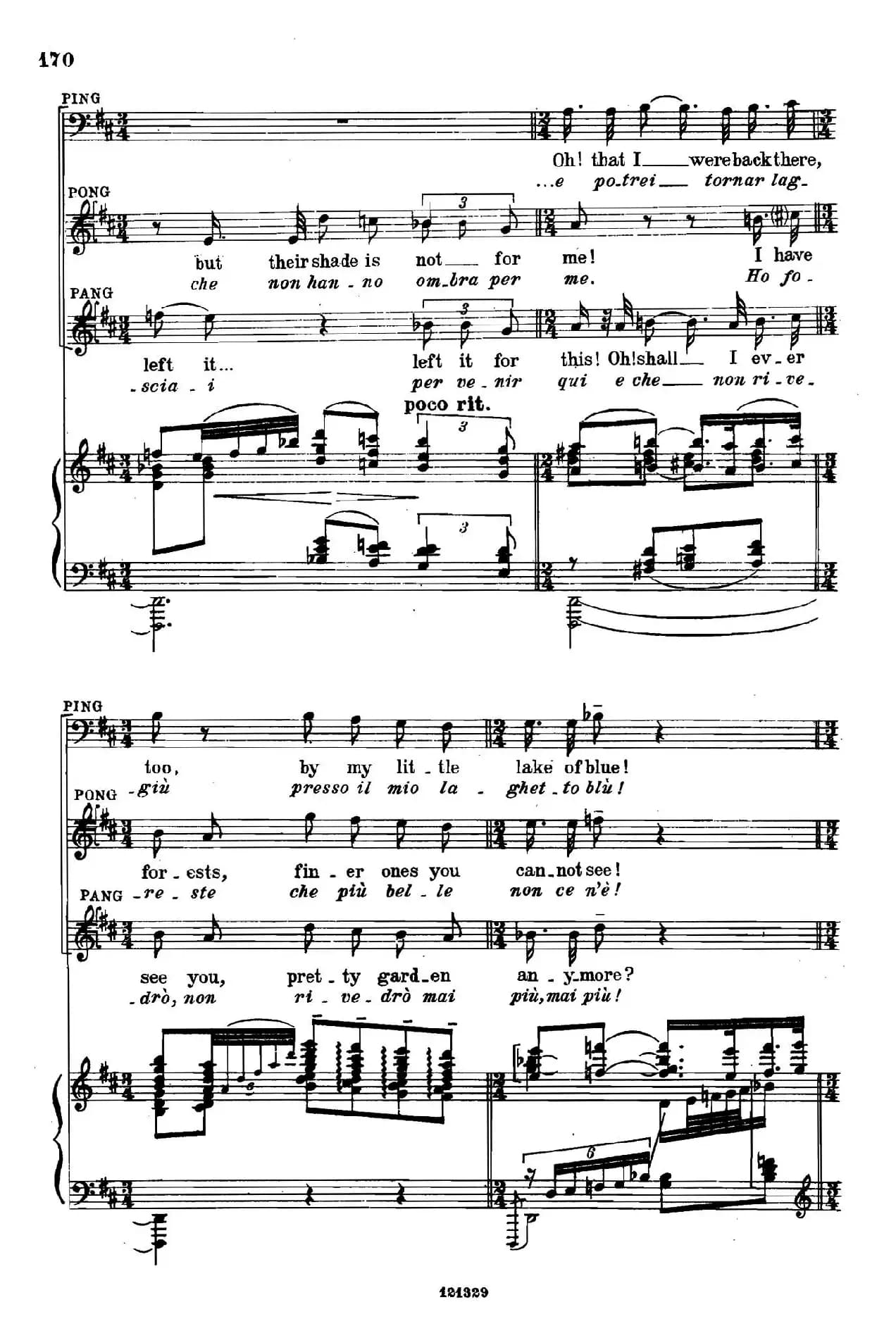 《图兰朵公主》三幕五场歌剧（英意双语）全谱（钢琴伴奏谱 P167——194）