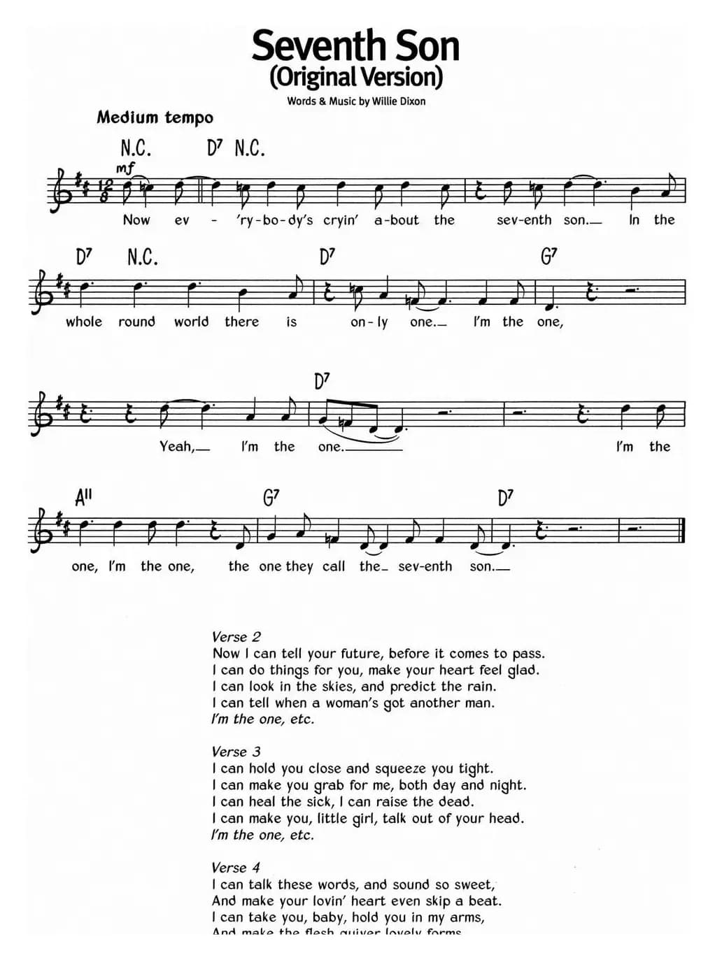 蓝调音乐：Seventh Son