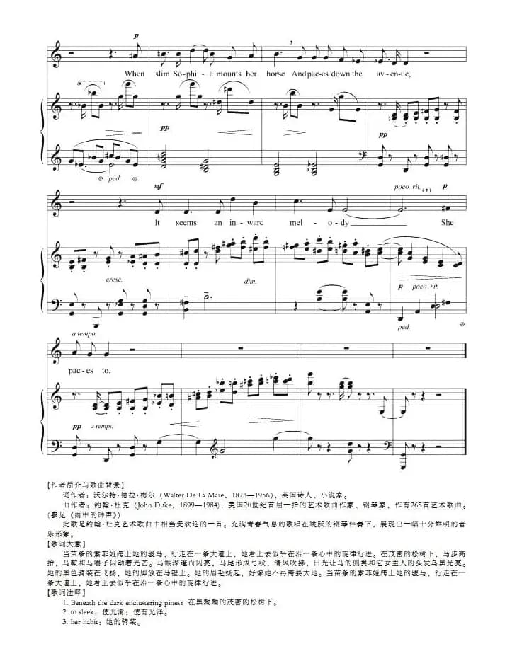 当苗条的索菲娅跨上她的骏马（正谱 [英、美]）