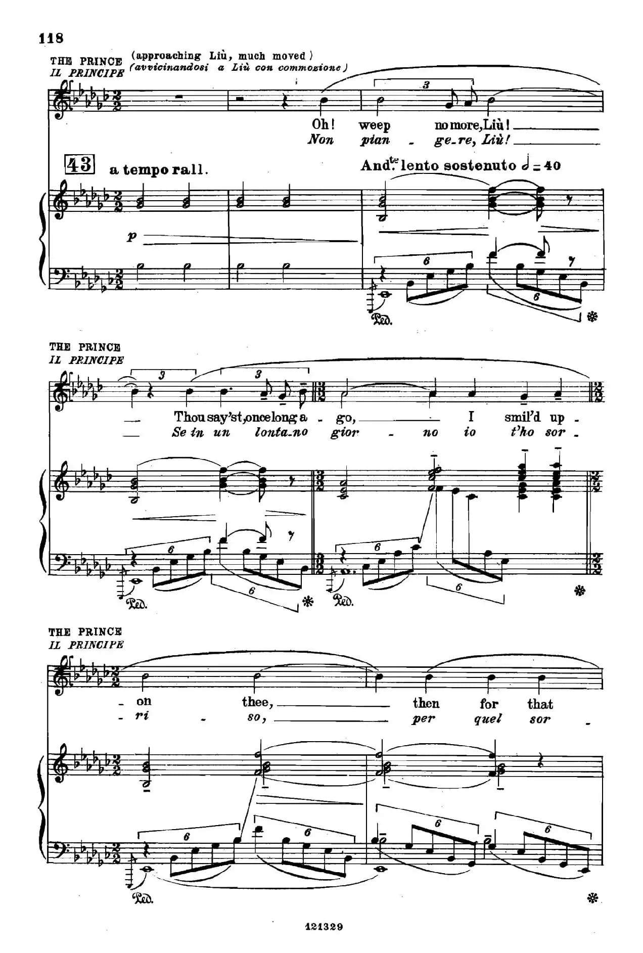 《图兰朵公主》三幕五场歌剧（英意双语）全谱（钢琴伴奏谱 P123——151）