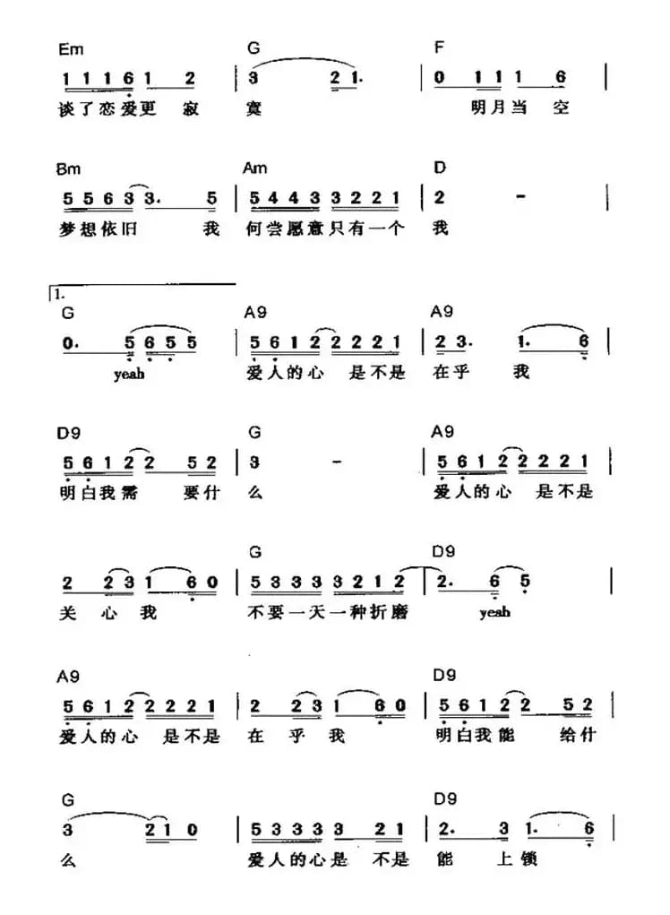 爱人的心是不是在乎我