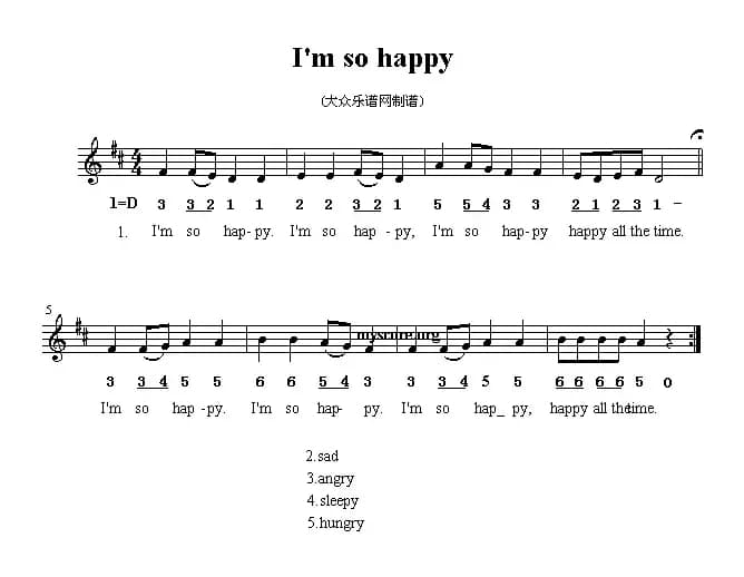 I'm so happy（英文儿歌）