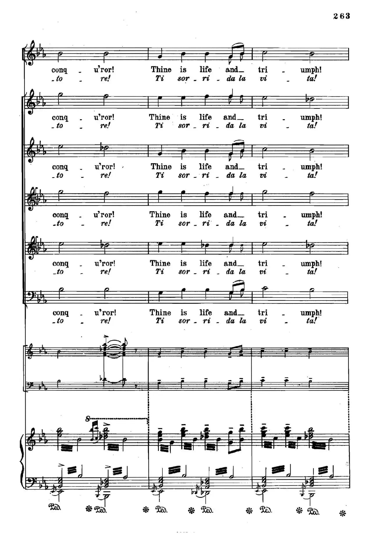 《图兰朵公主》三幕五场歌剧（英意双语）全谱（钢琴伴奏谱 P264——282）