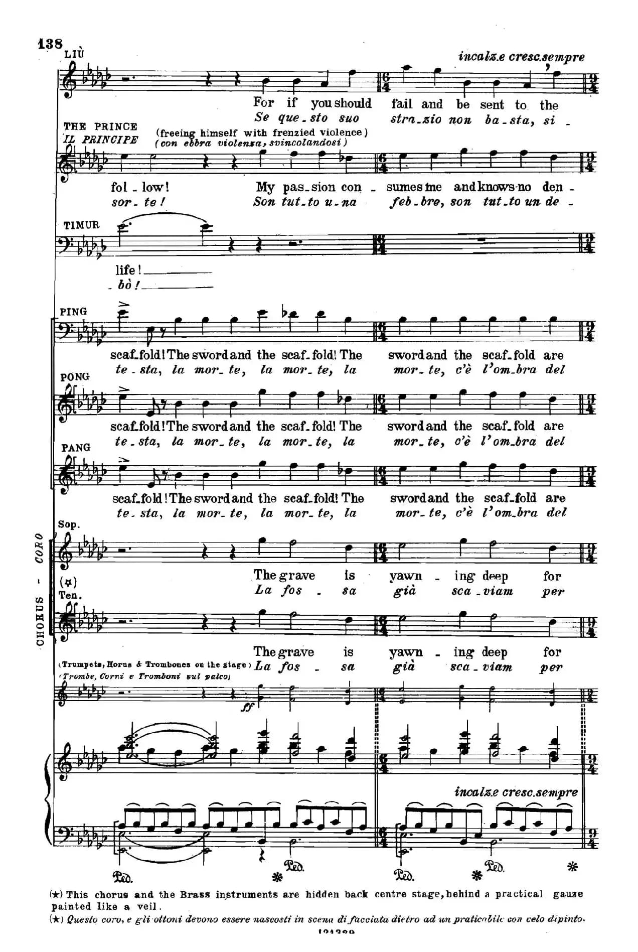 《图兰朵公主》三幕五场歌剧（英意双语）全谱（钢琴伴奏谱 P123——151）