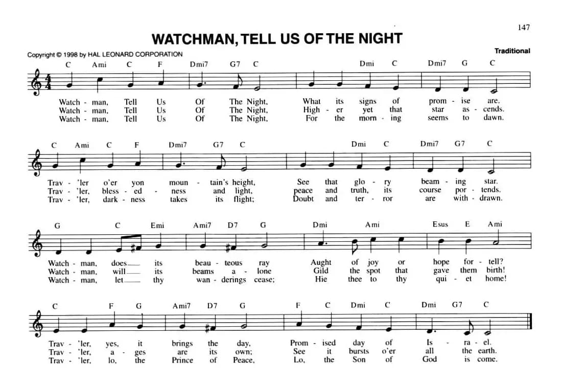 WATCHMAN, TELL US OF THE NIGHT