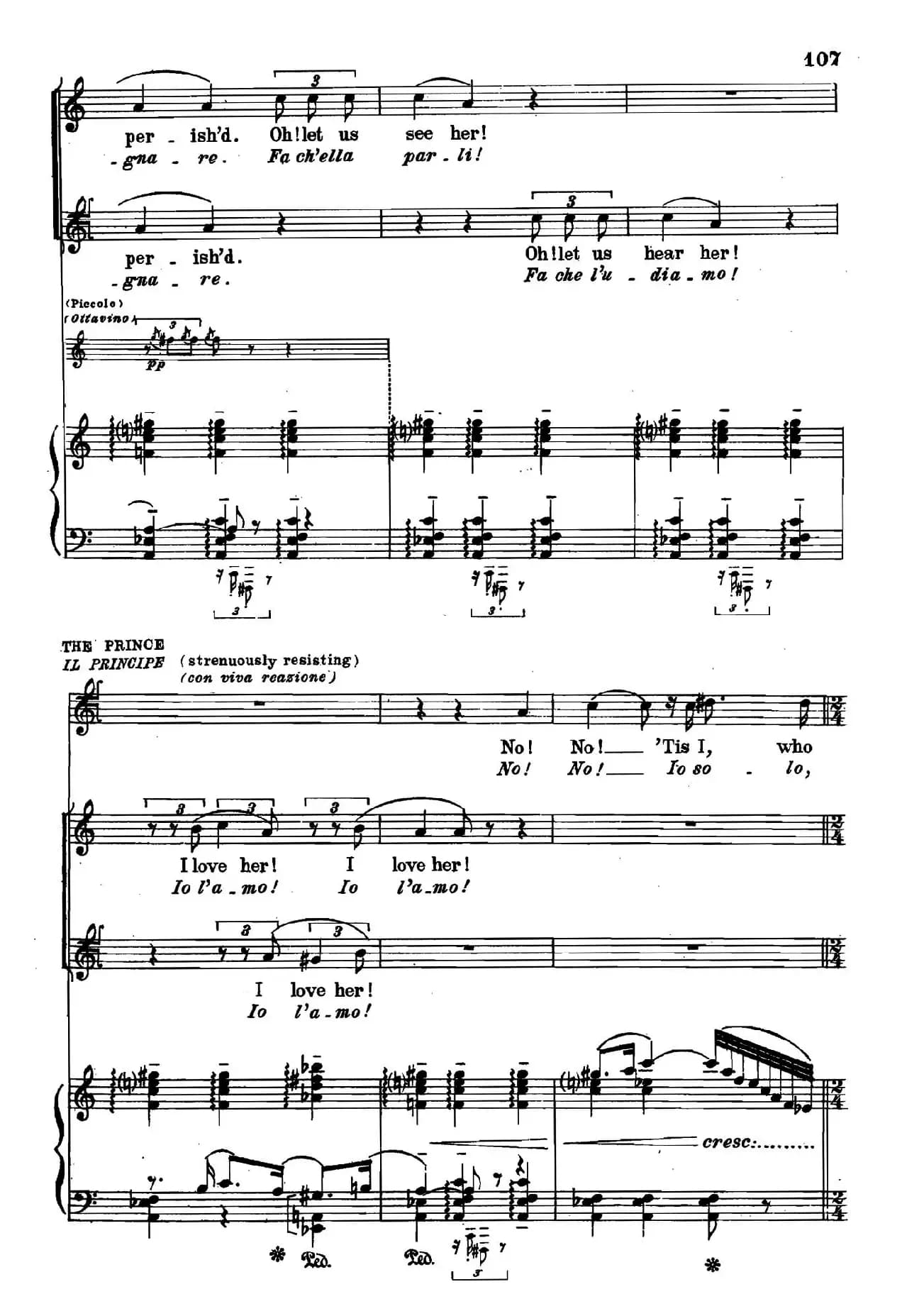 《图兰朵公主》三幕五场歌剧（英意双语）全谱（钢琴伴奏谱 P111——122）