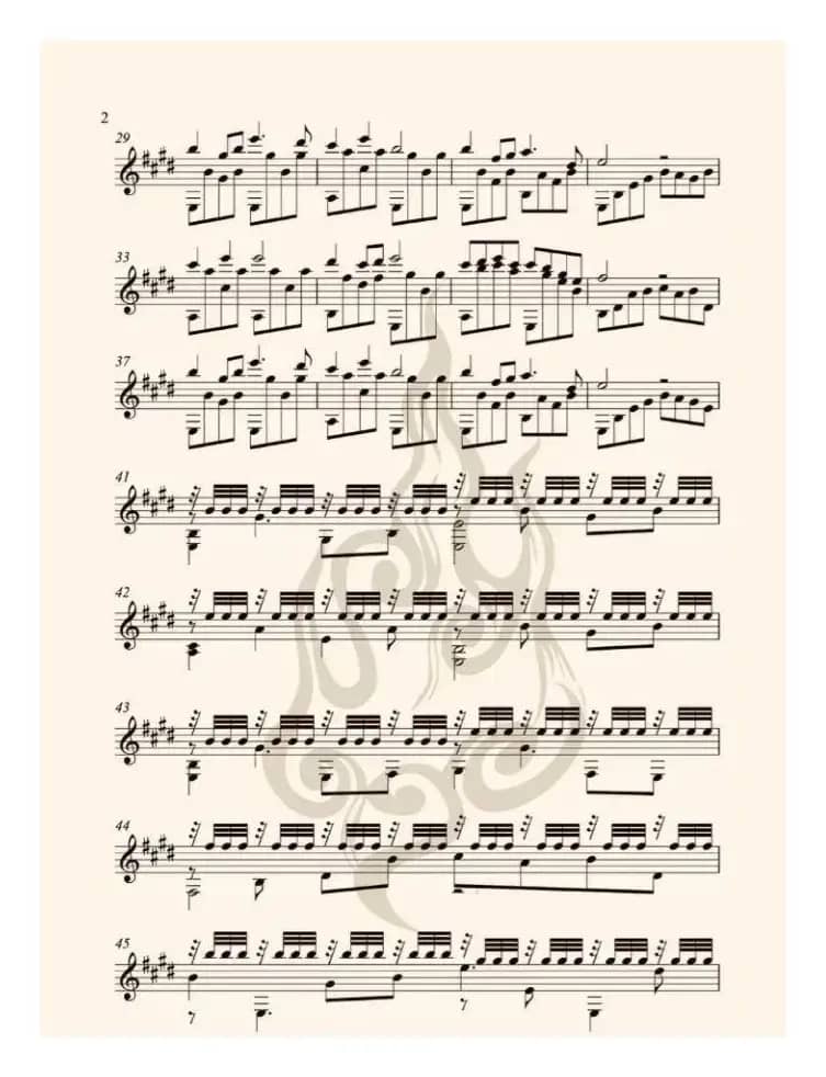 送别（古典吉他谱）