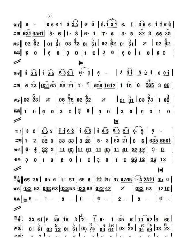 十大姐（简单小民乐合奏谱）