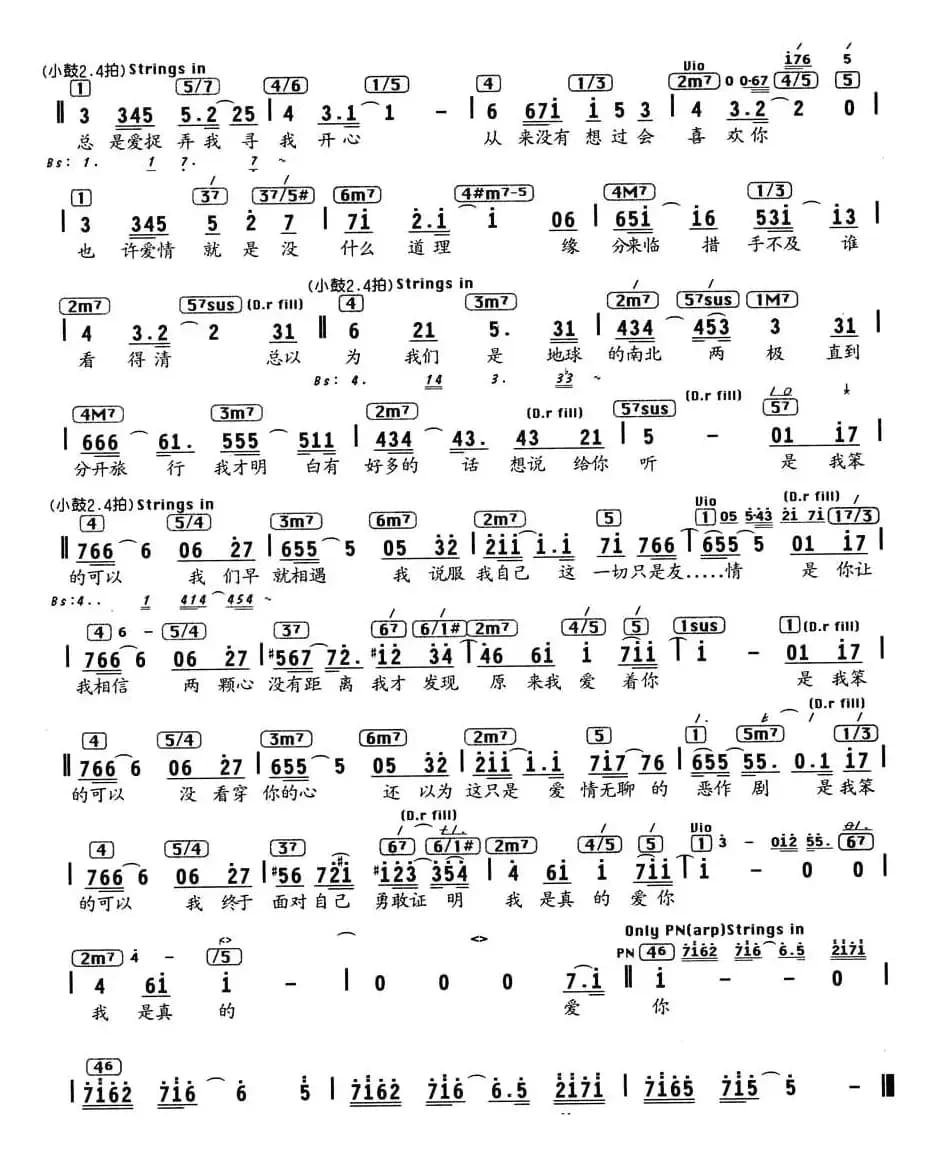 笨的可以（电视剧《无敌珊宝妹》插曲、编配乐谱）