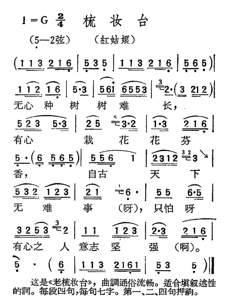 [扬剧曲调]梳妆台（红姑娘）