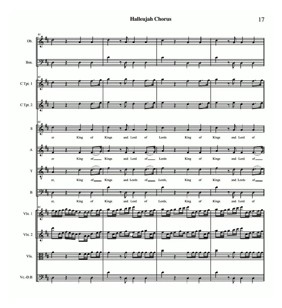 哈利路亚总谱11-19（Halleujah Chorus）