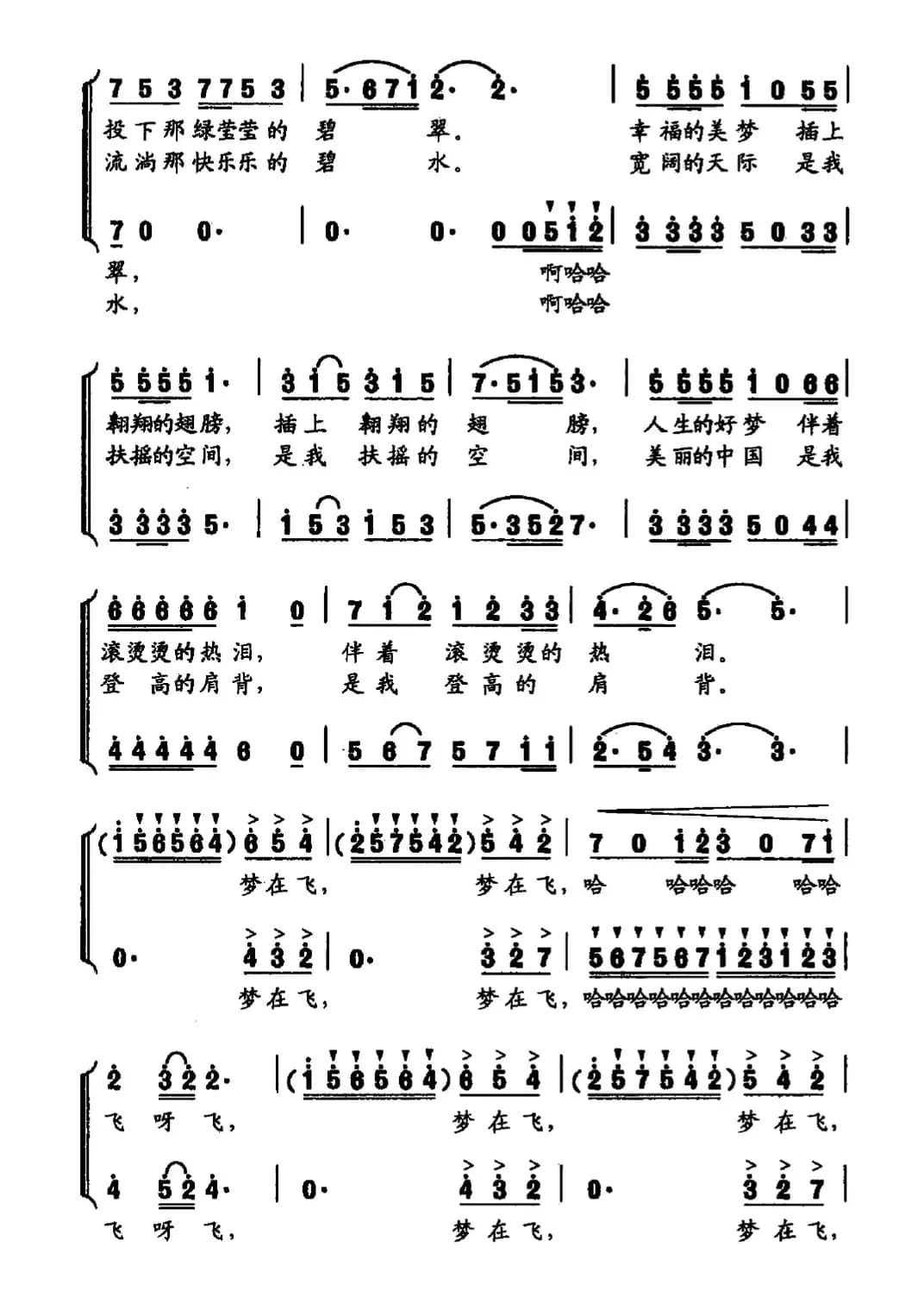 梦在飞（肖正民词 吴解元曲）