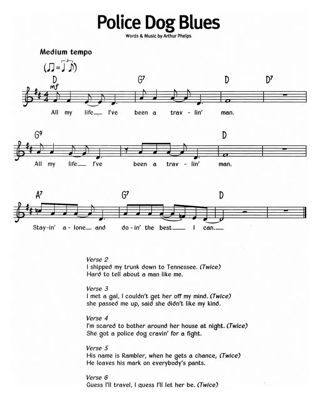 蓝调音乐：Police Dog Blues