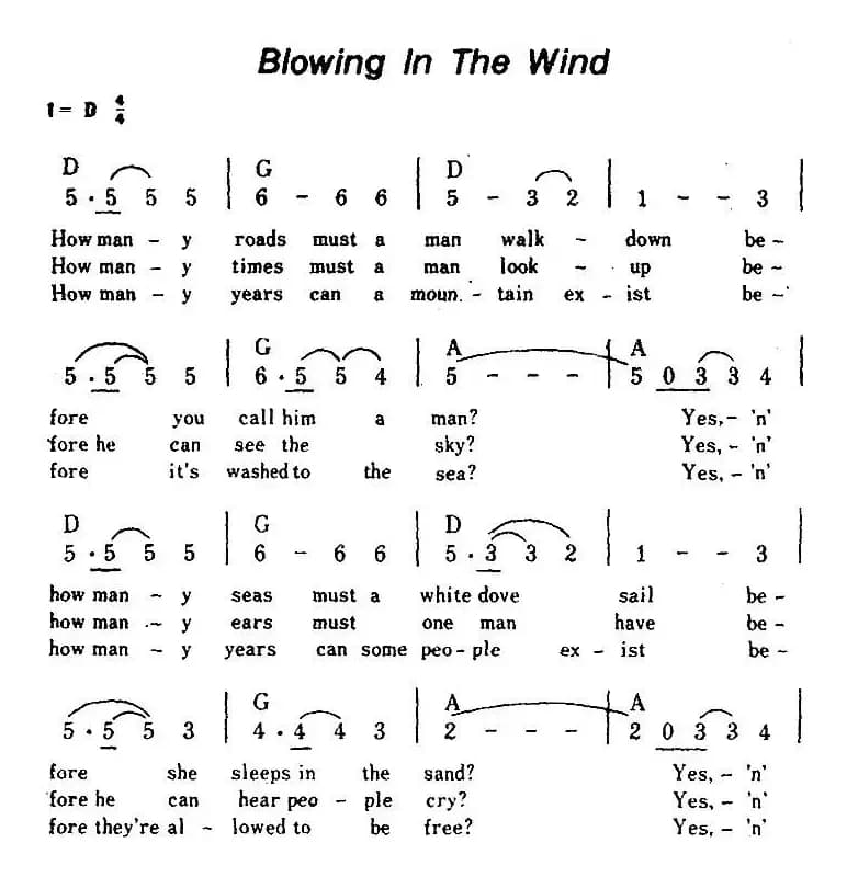 [美]Blowing In The Wind（答案在风中）