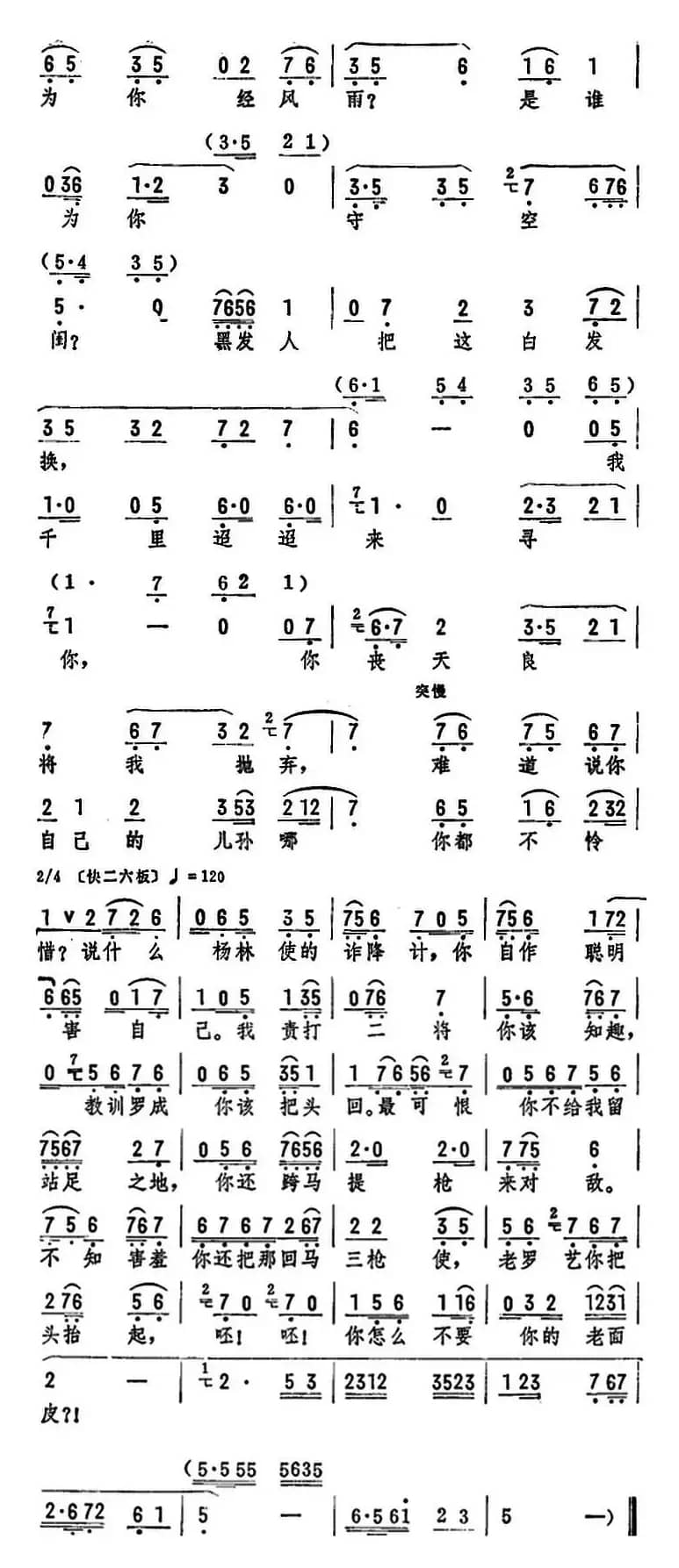 众英雄把罗艺责备（《对花枪》选段）