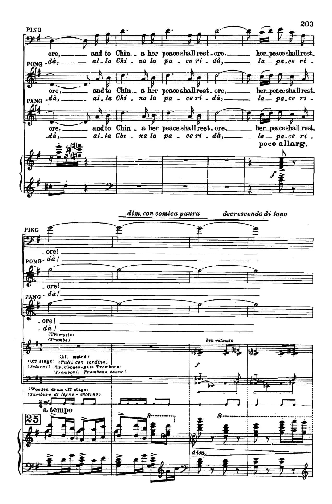 《图兰朵公主》三幕五场歌剧（英意双语）全谱（钢琴伴奏谱 P195——213）