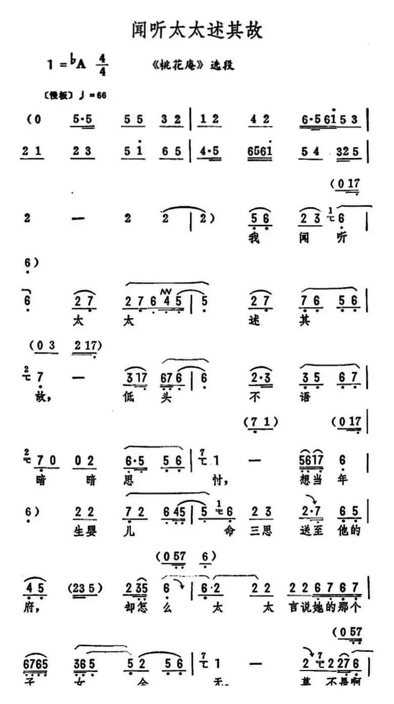 闻听太太述其故（《桃花庵》选段）