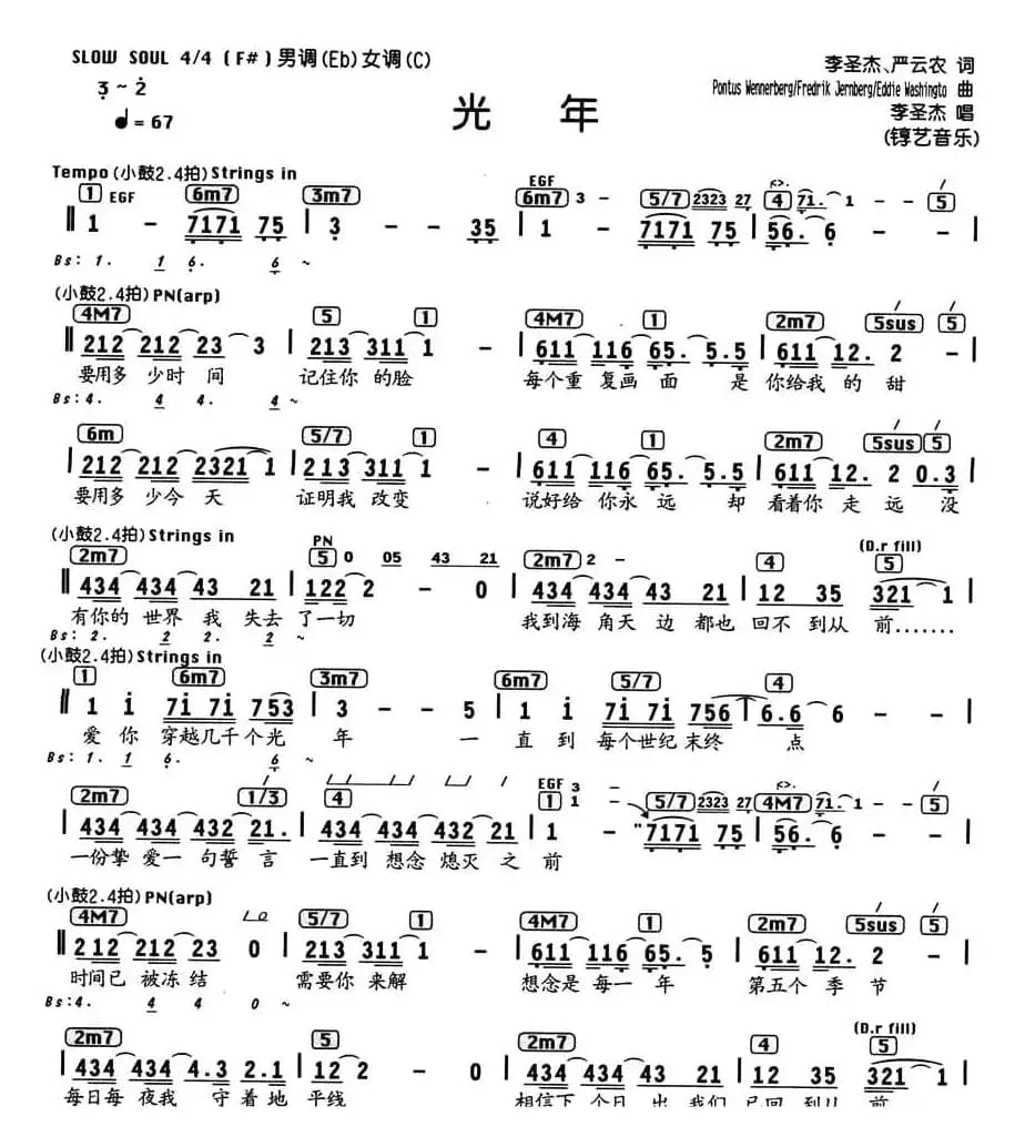 光年（编配乐谱）