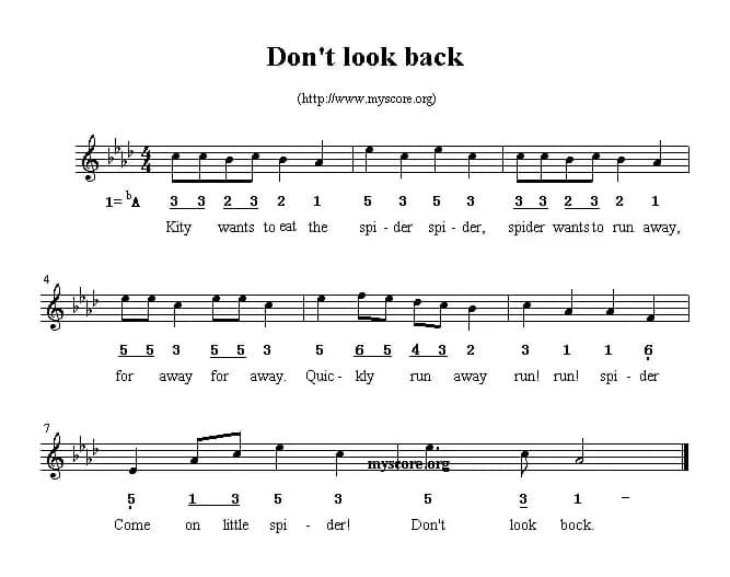 Don't look back（英文儿歌）