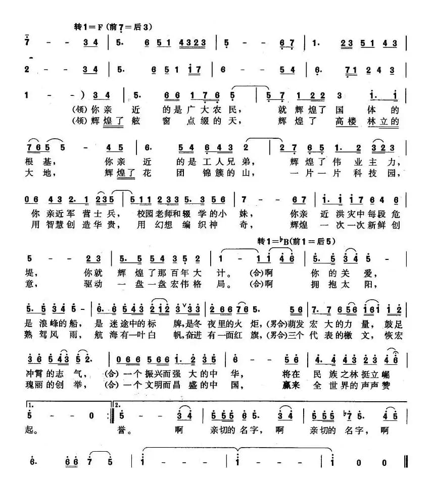 一个亲切的名字(交响声乐套曲《三个名字》之三)