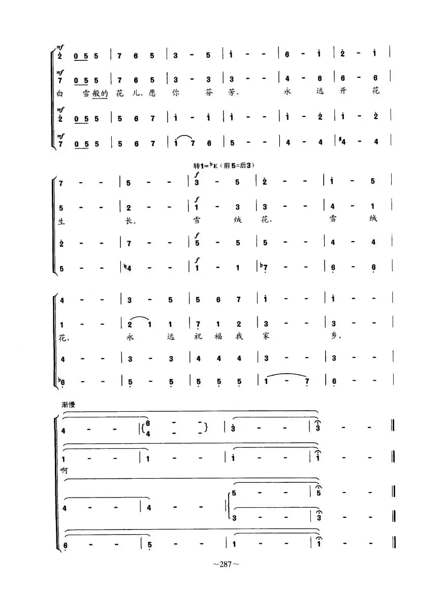 [美]雪绒花（混声四部合唱）